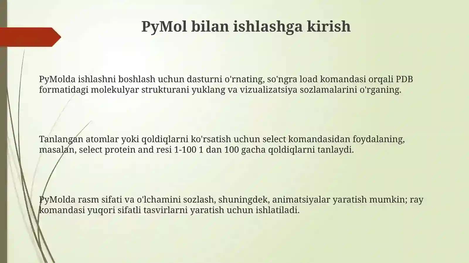 PyMOL dasturida ishlash 3