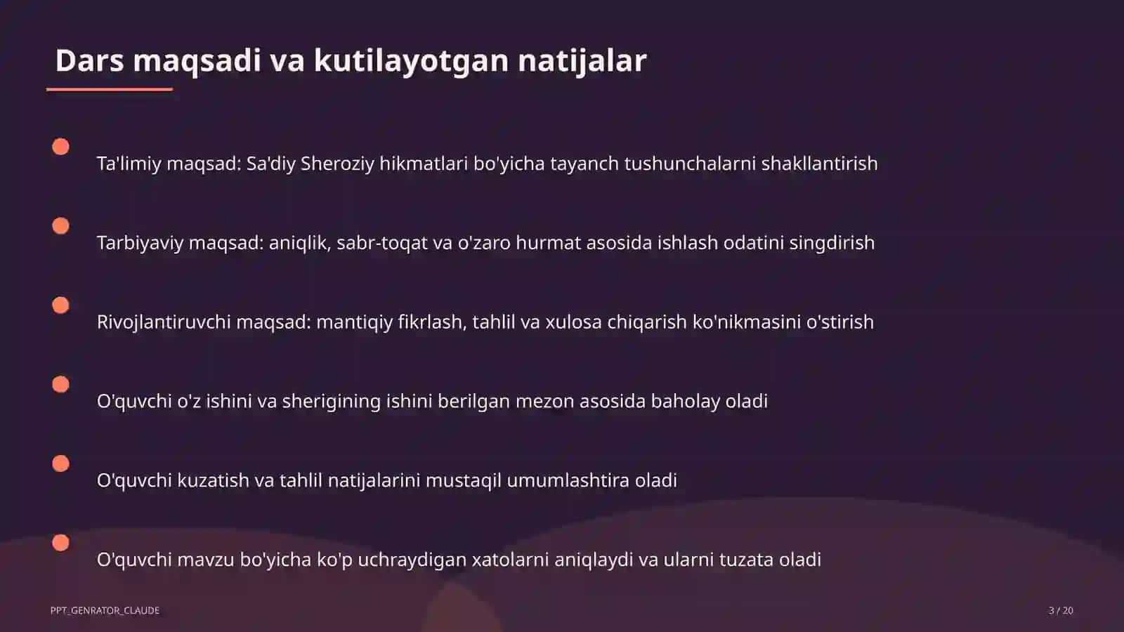 Sa'diy Sheroziy hikmatlari (6-sinf) 3