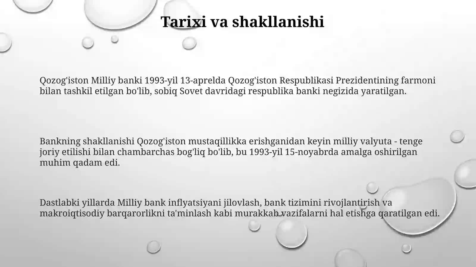 Qozog'istonning pul-kredit siyosatini amalga oshiruvchi organ va uning iqtisodiyotida tutgan oʻrni 3