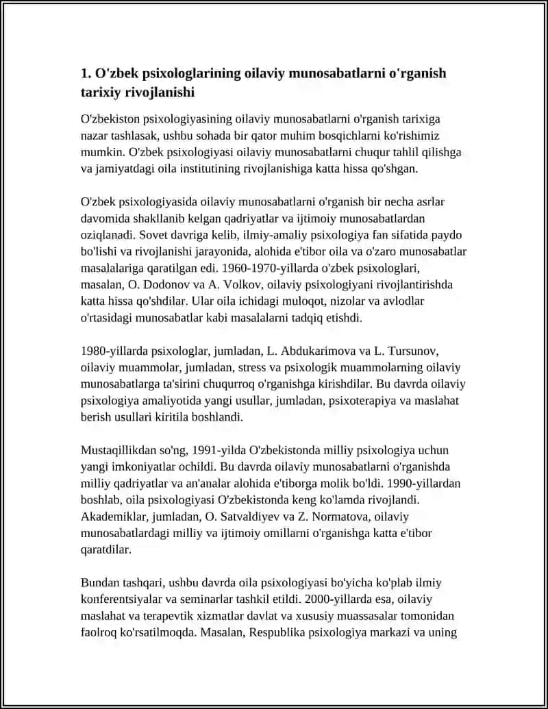 O'zbek psixologlarining oilaviy munosabatlarni o'rganish tarixiy rivojlanishi 3