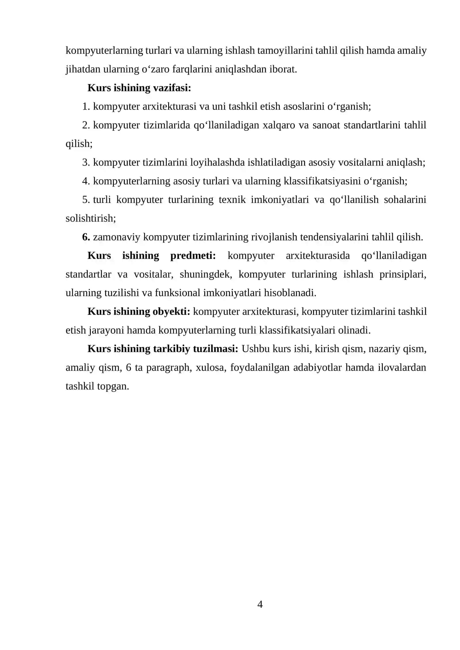 Kompyuter arxitekturasida va tashkil qilishda qo‘llaniladigan standardlar va vositalar, kompyuterlarning turlari 3