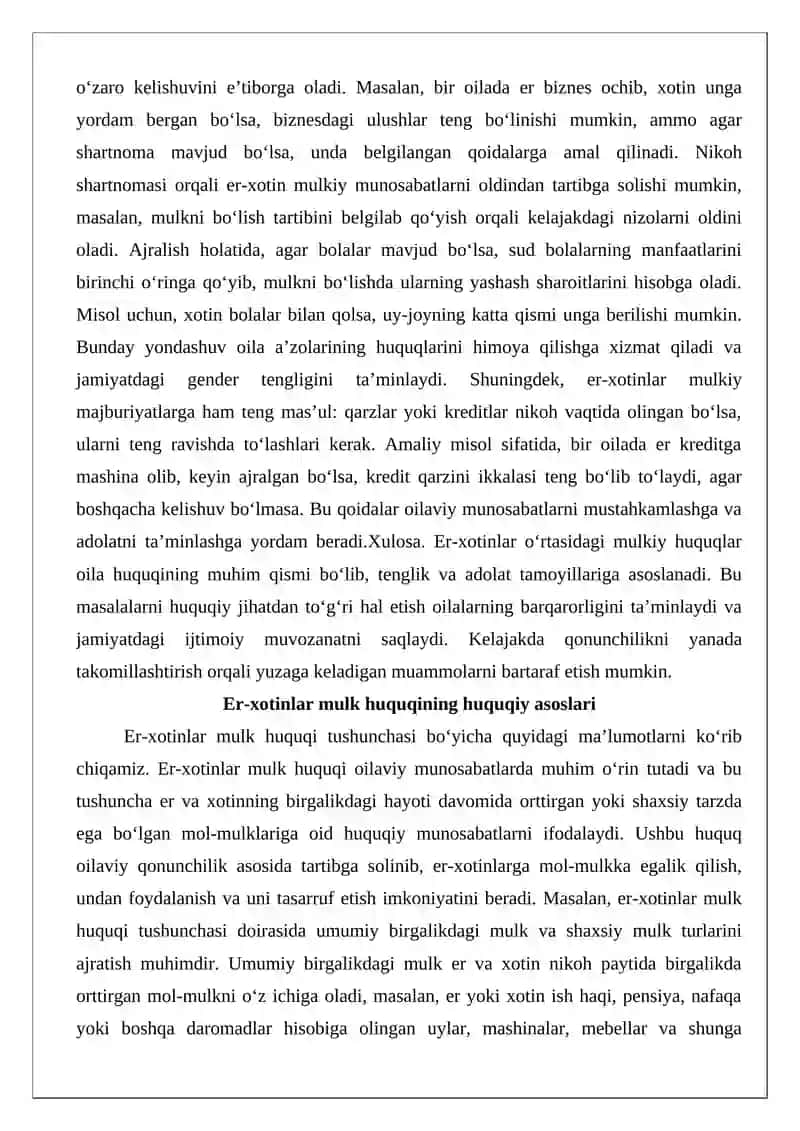 Er-xotinlar o‘rtasidagi mulk huquqi 3
