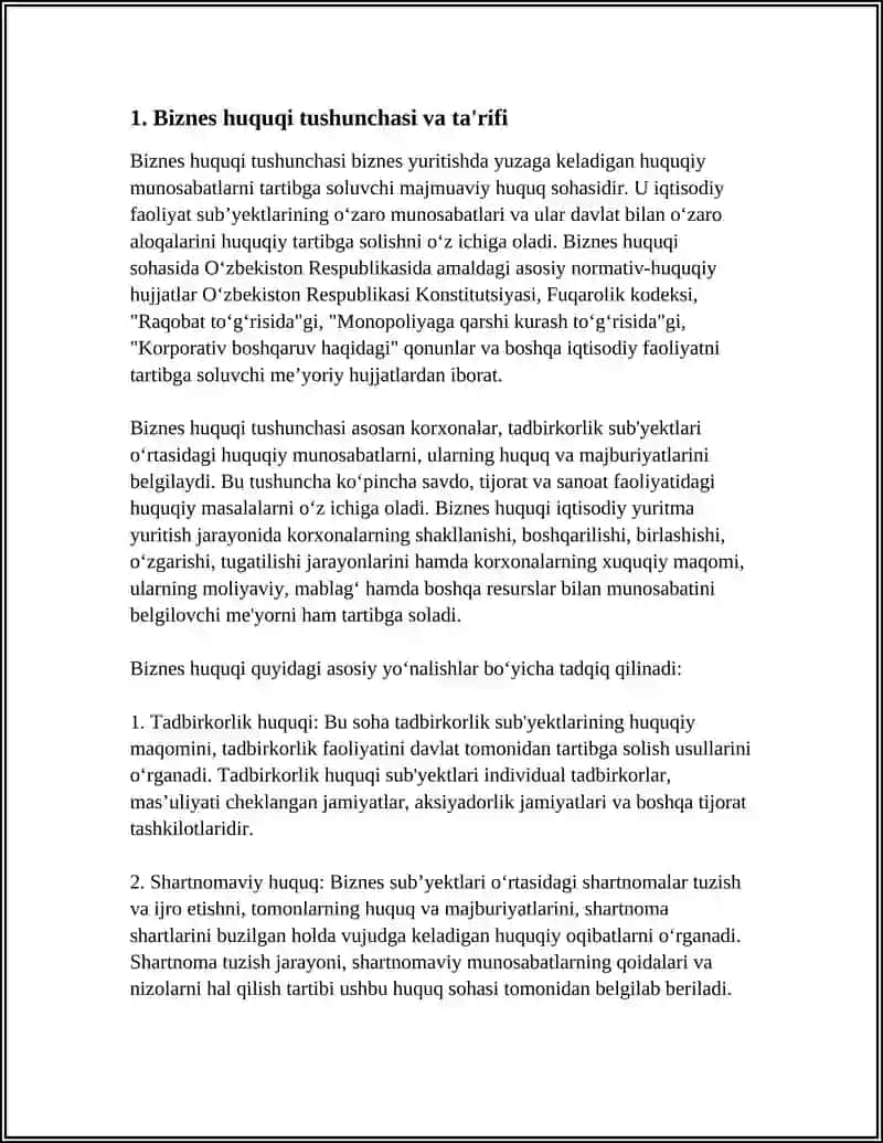 BIZNES HUQUQI TUSHUNCHASI VA MOHIYATI 3