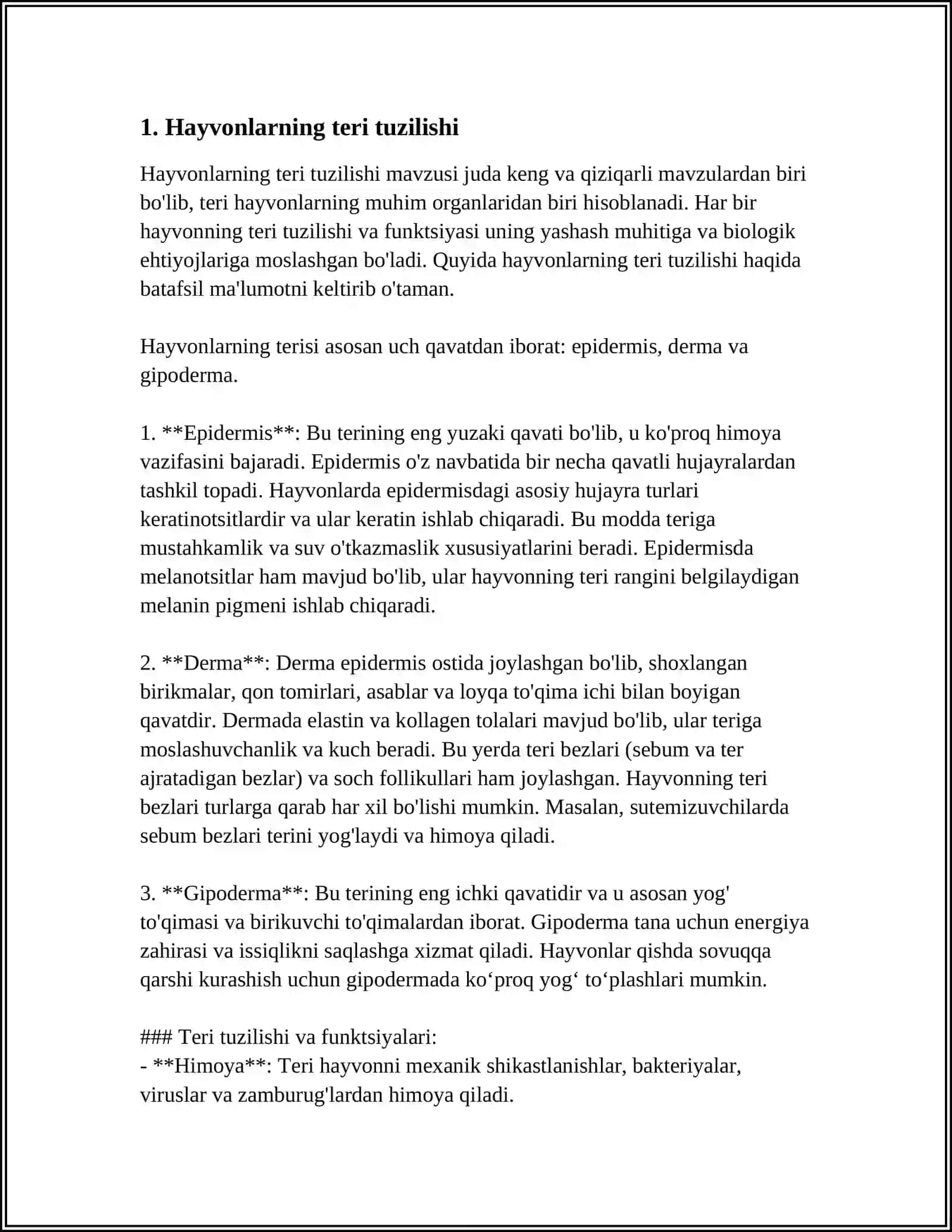 TERINING HOSILA ORGANLARI (TUYOQ, SHOX, YELIN) TUZILISHINI TIRIK HAYVONLAR DA O'RGANISH 3