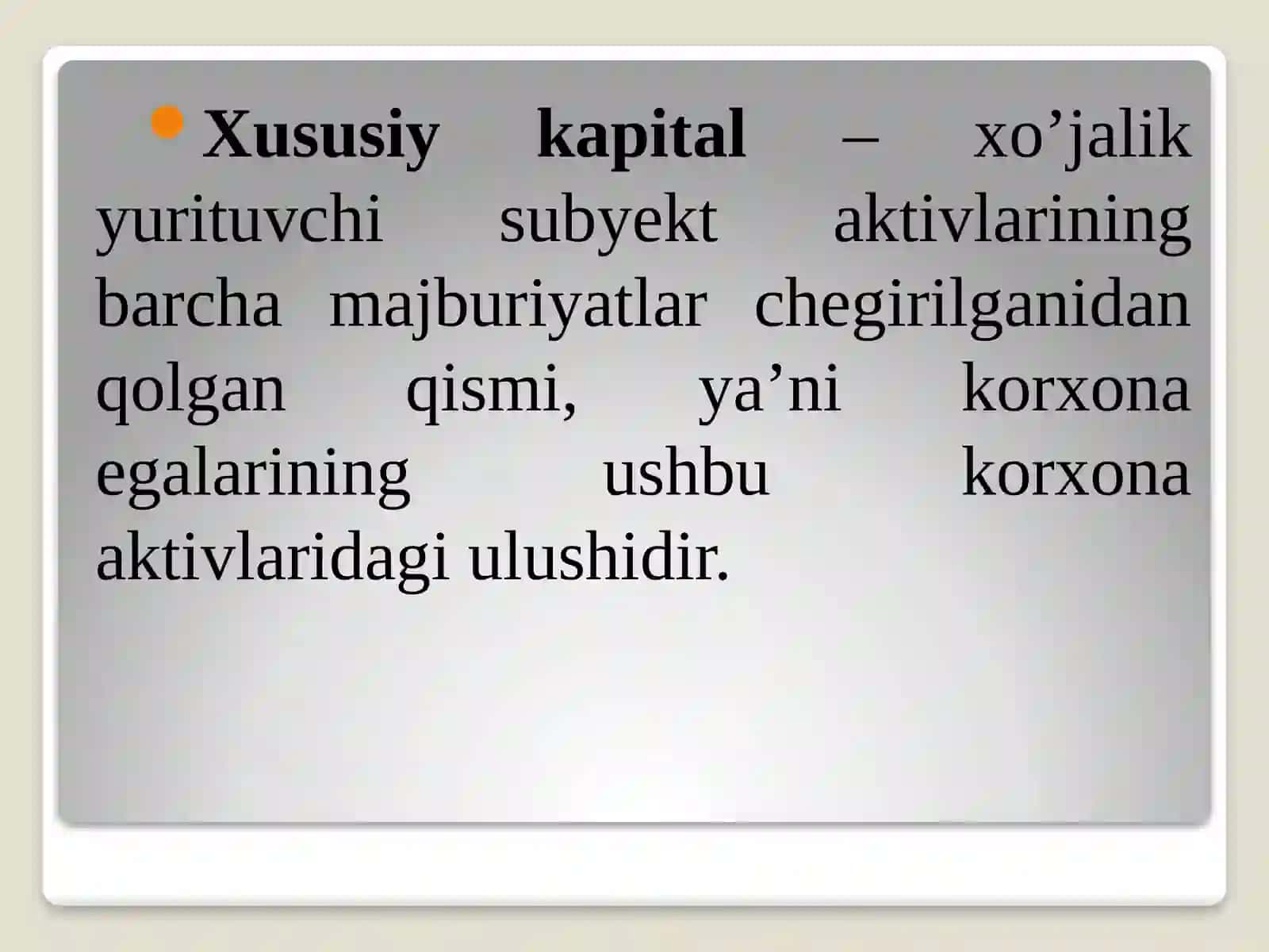 XUSUSIY KAPITAL SHAKLLANISHI VA TA’SISCHILAR BILAN HISOBLASHISHLAR AUDITI 3