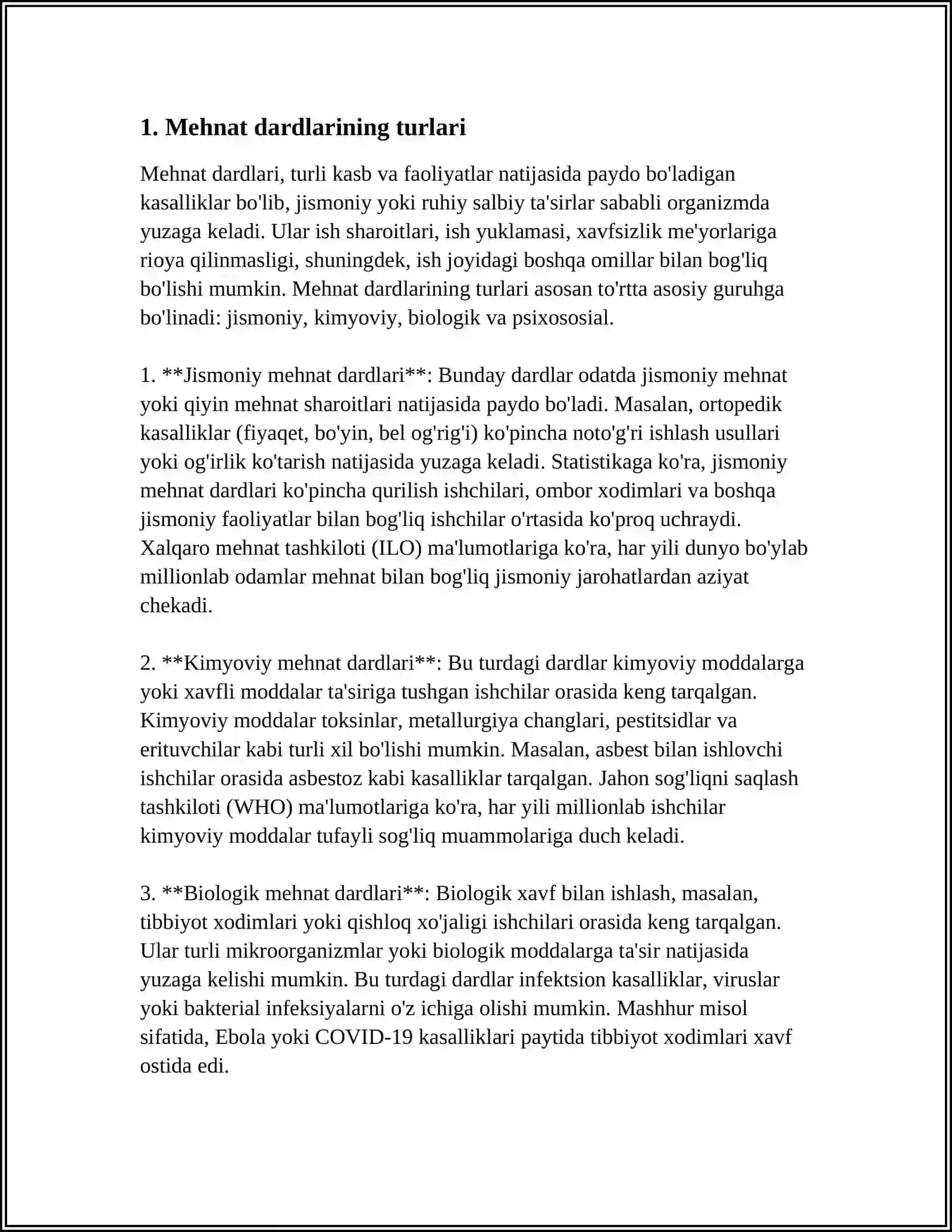 MUSTAQIL ISH Mavzu: MEHNAT DARDLARINI TASHKIL QILISH SHAKLLARI 3
