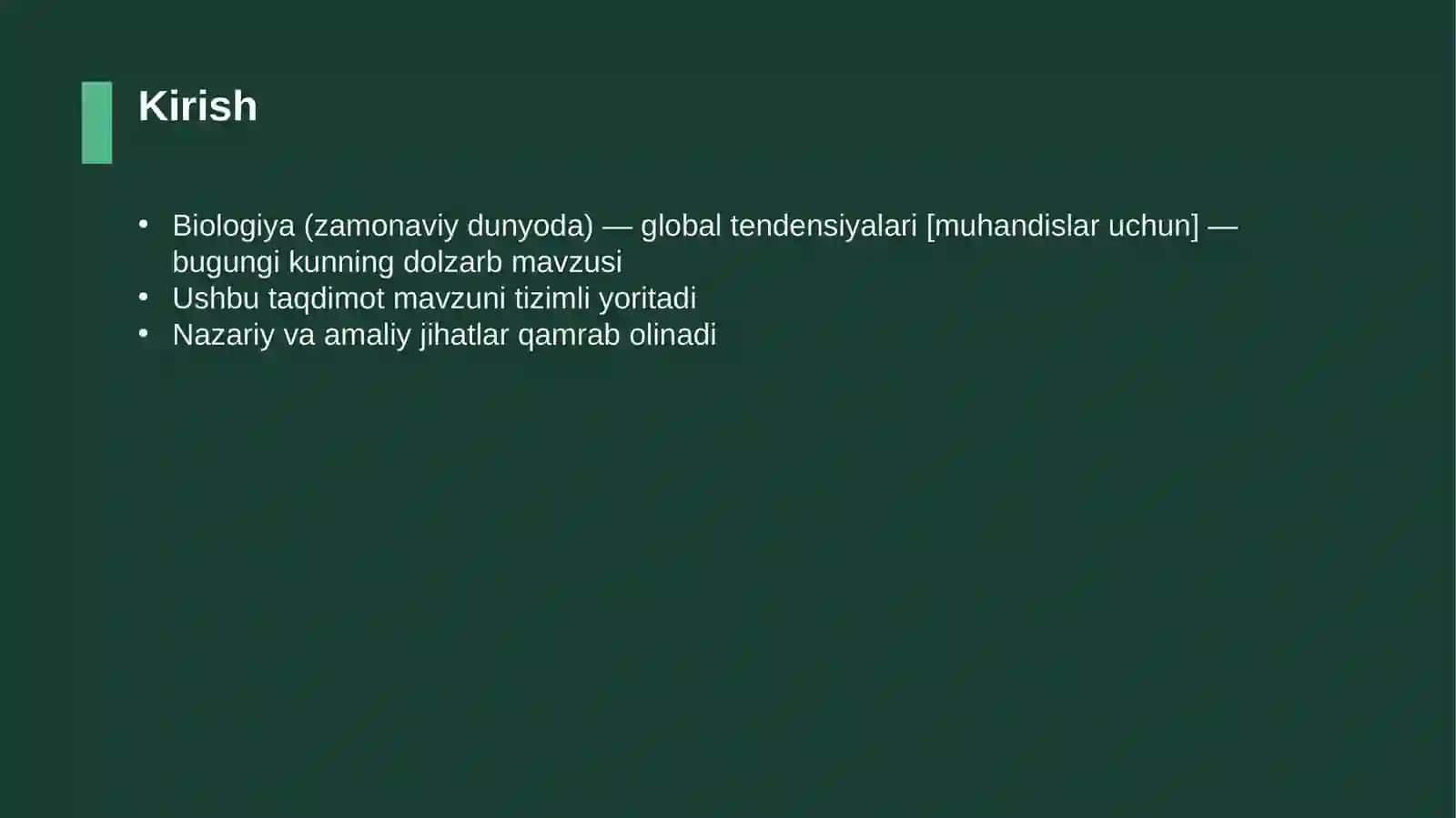 Biologiya (zamonaviy dunyoda) — global tendensiyalari [muhandislar uchun] 3