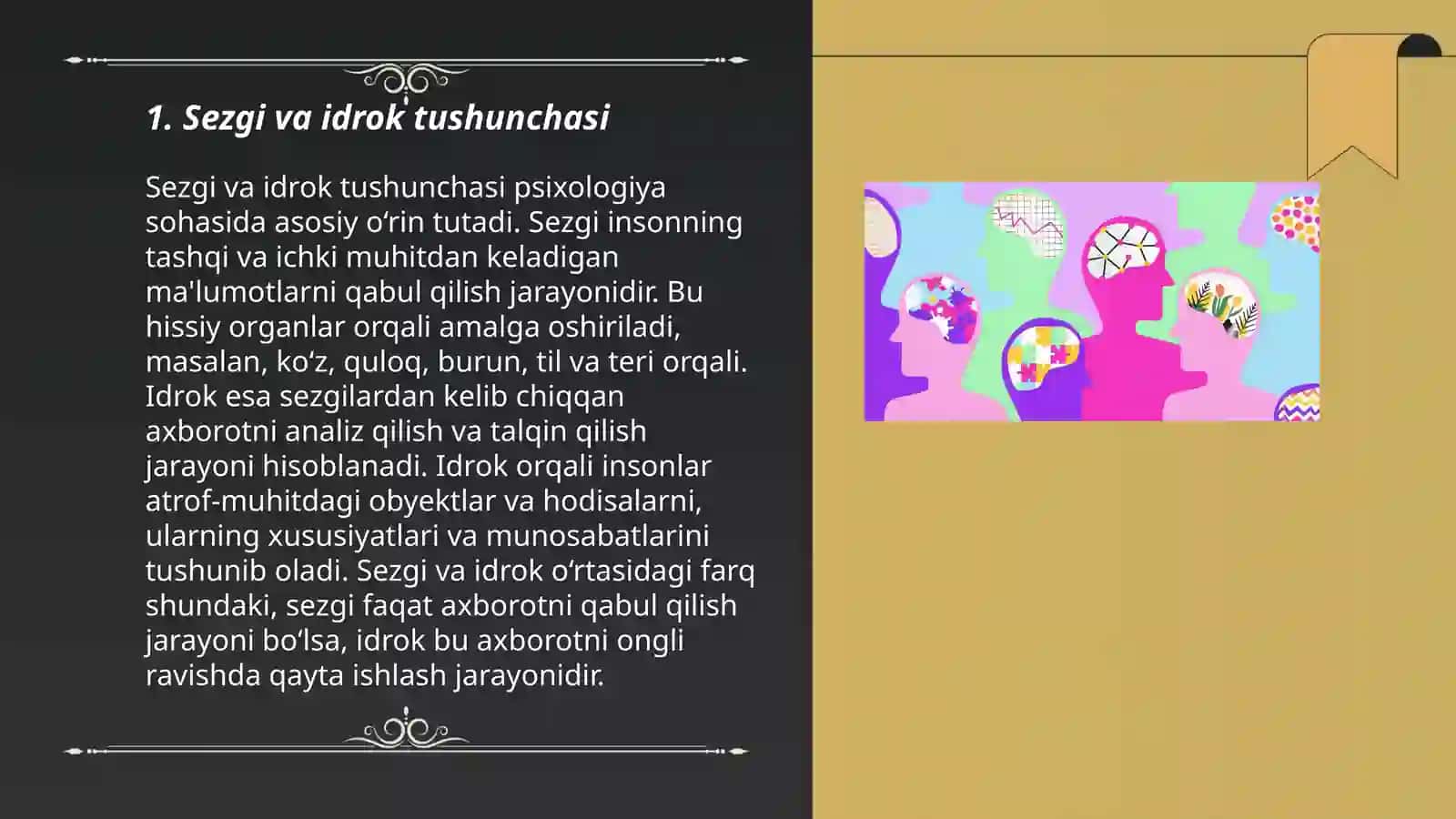 Sezgi va idrok, tafakkur psixologiyasi buzilishlari fiziologiyasi 3