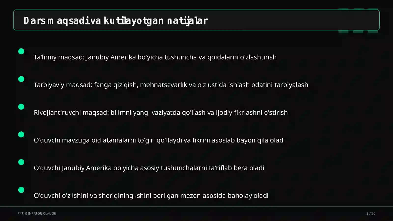 Janubiy Amerika (7-sinf) 3