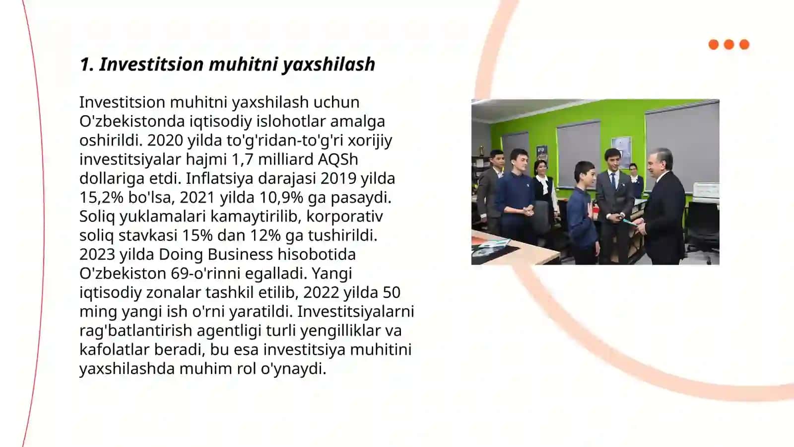 Sh.M. Mirziyoevning keng kólamli iqtisodiy islohotlari va uning mazmuni 3