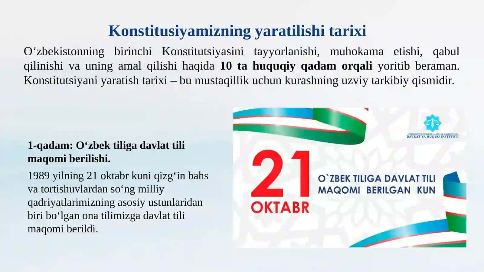 Oʻzbekiston Respublikasi Konstitutsiyasining qabul qilinishi va uning tarixiy ahamiyati 3