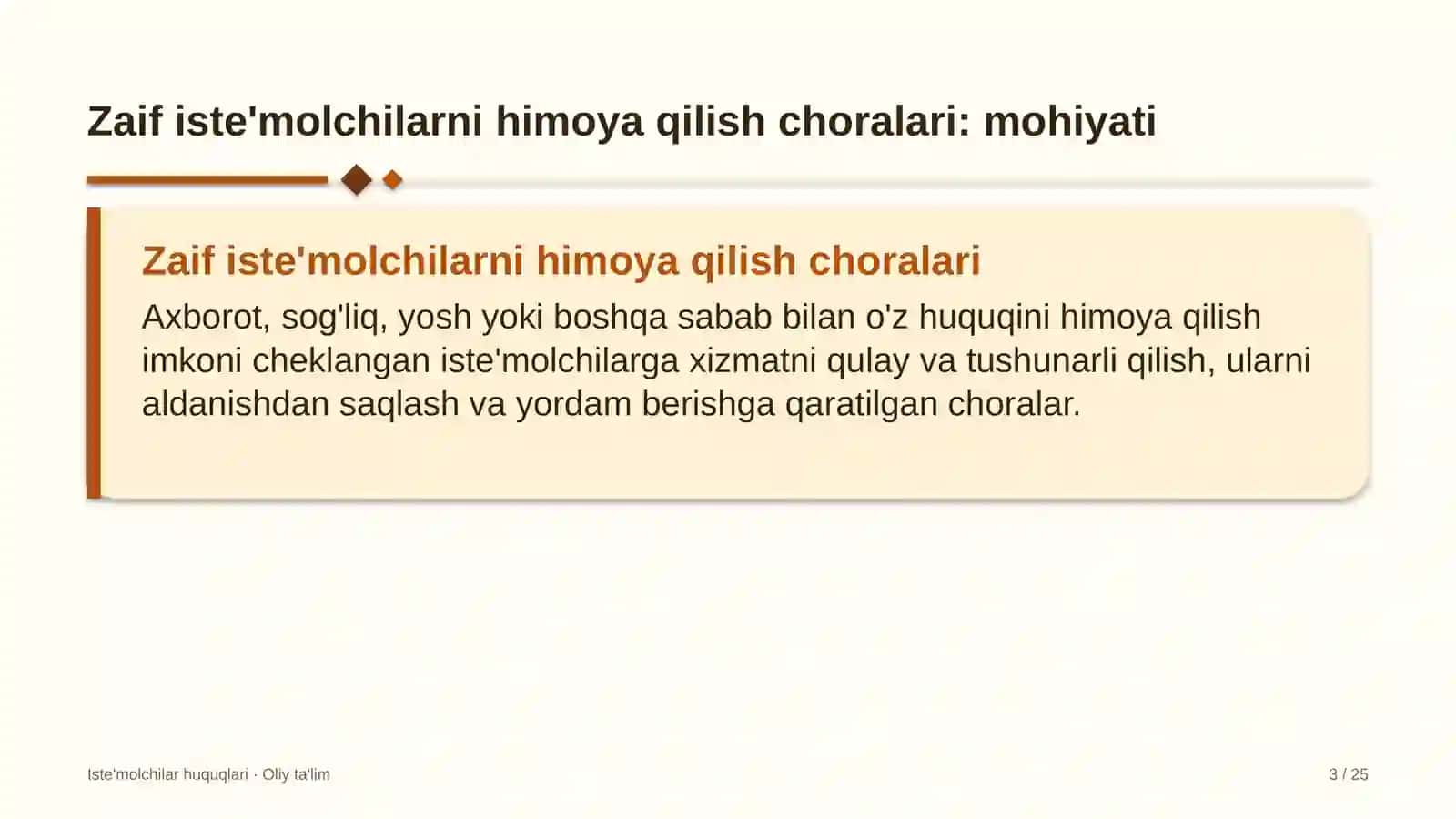 Xususiy bog'chalarda zaif iste'molchilarni himoya qilish choralarini ko'rish 3