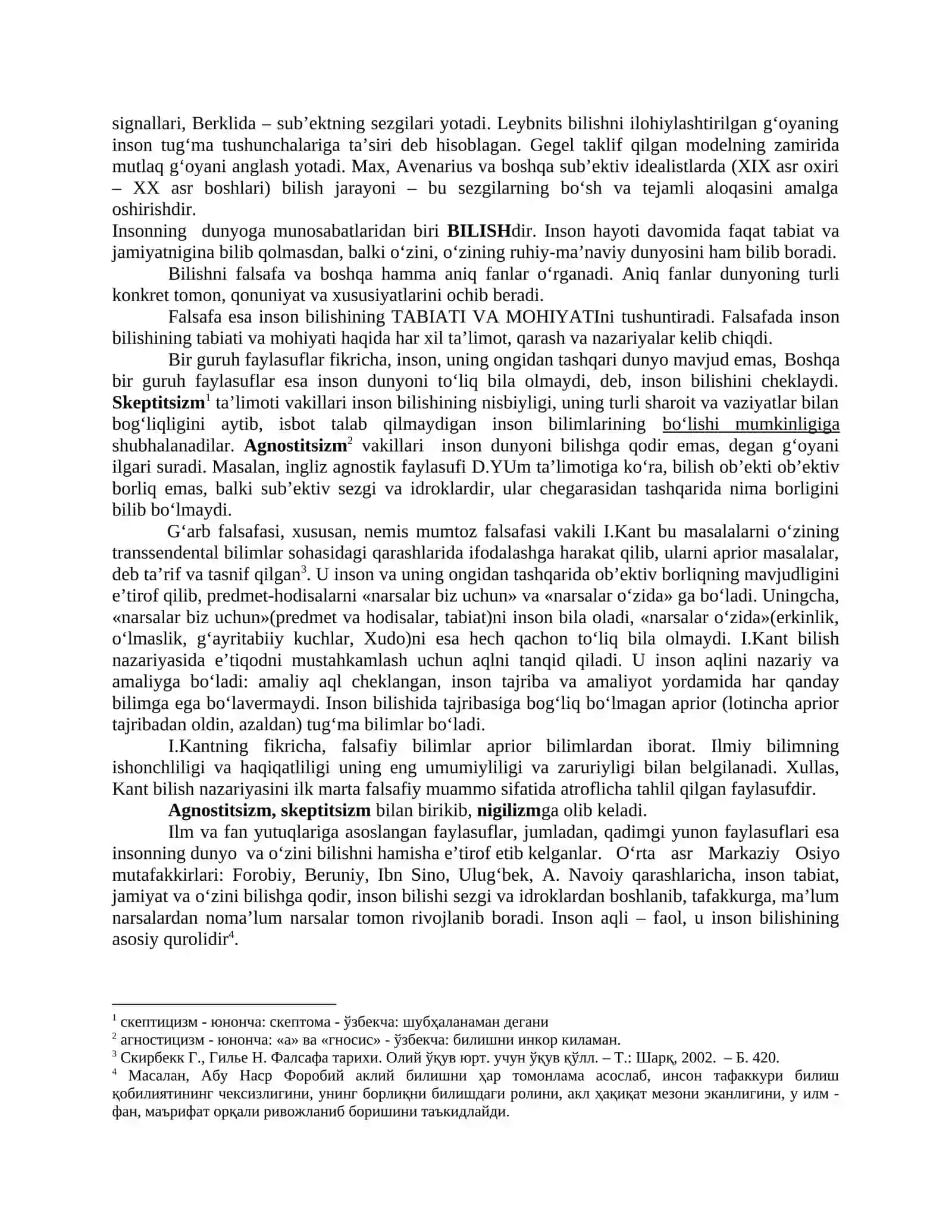 BILISH NAZARIYASI: ASOSIY MUAMMOLARI VA YO‘NALISHLARI 3