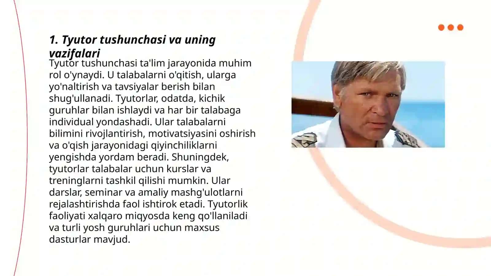 So'nggi yillarda chet el ta'limiga kirib kelgan tyutor, maslahatchi, fasilitator va moderator atamalari Jumayeva Malika 3