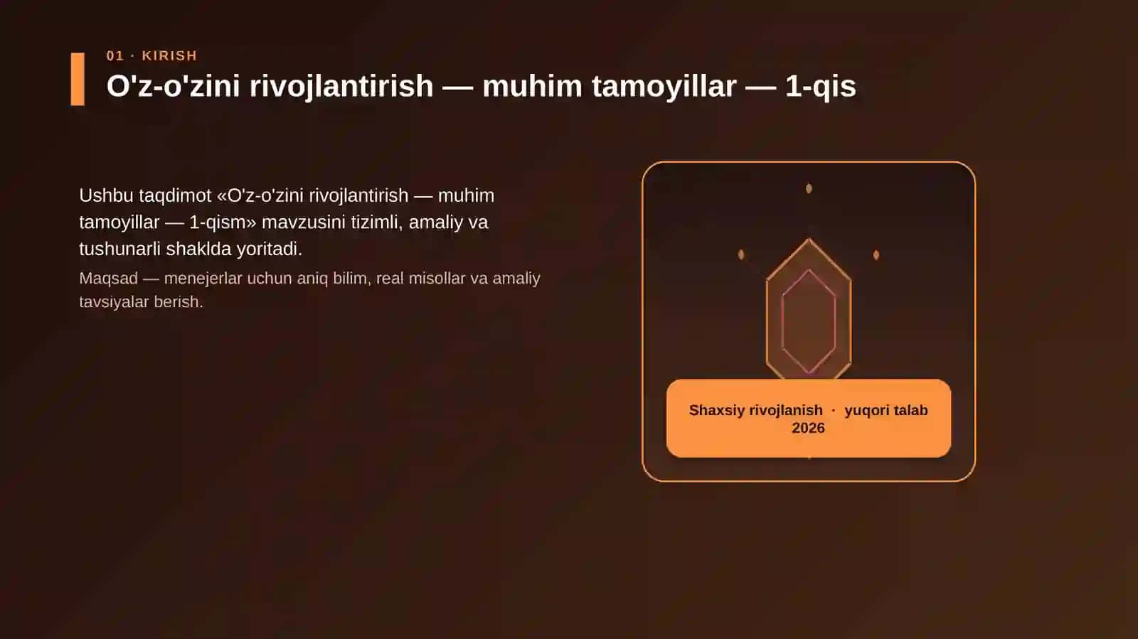 O'z-o'zini rivojlantirish - muhim tamoyillar - 1-qism 3