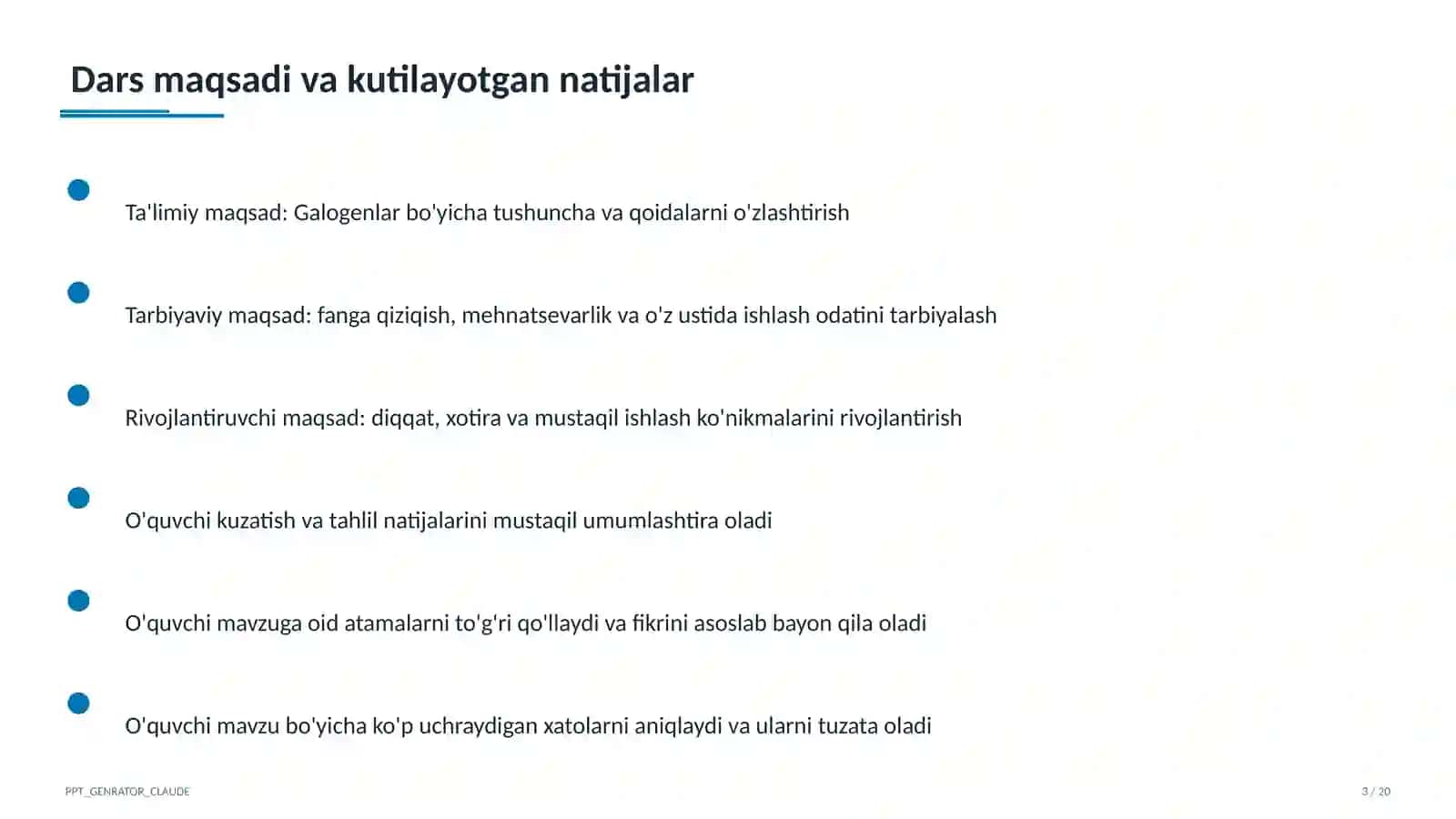 Galogenlar (9-sinf) 3
