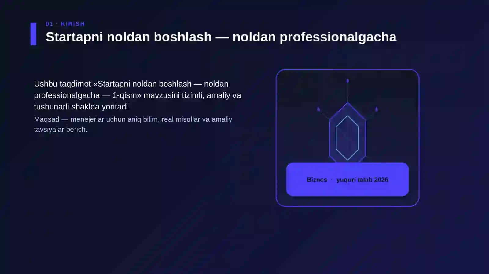 Startapni noldan boshlash — noldan professionalgacha — 1-qism 3