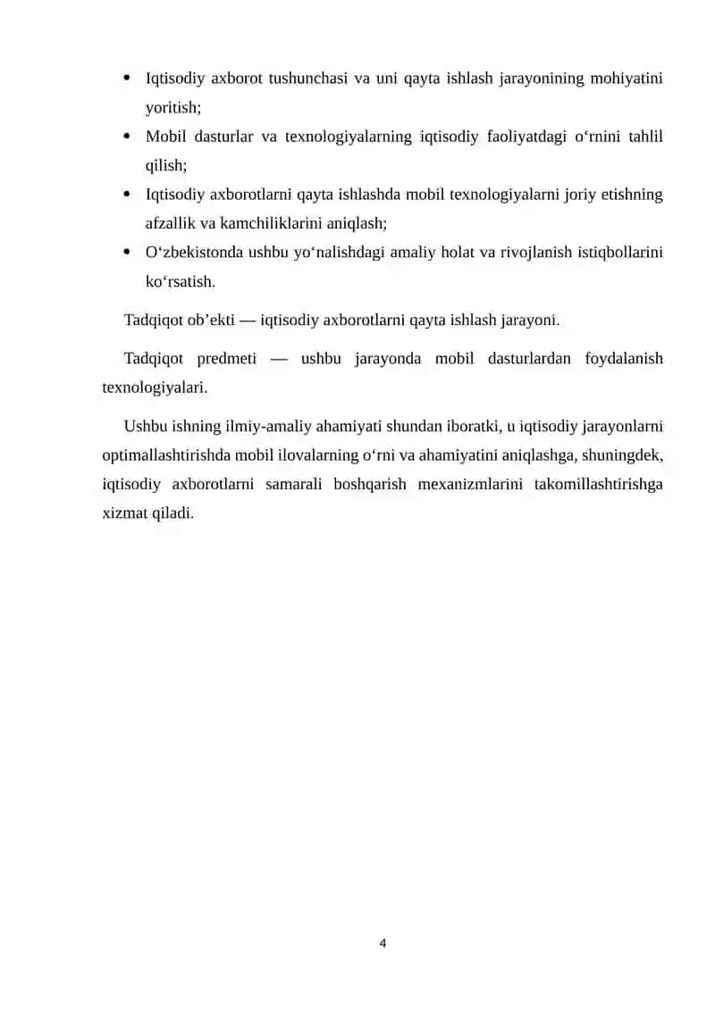 Iqtisodiy axborotlarni qayta ishlash jarayonida mobil dasturlardan foydalanish texnologiyalari 3