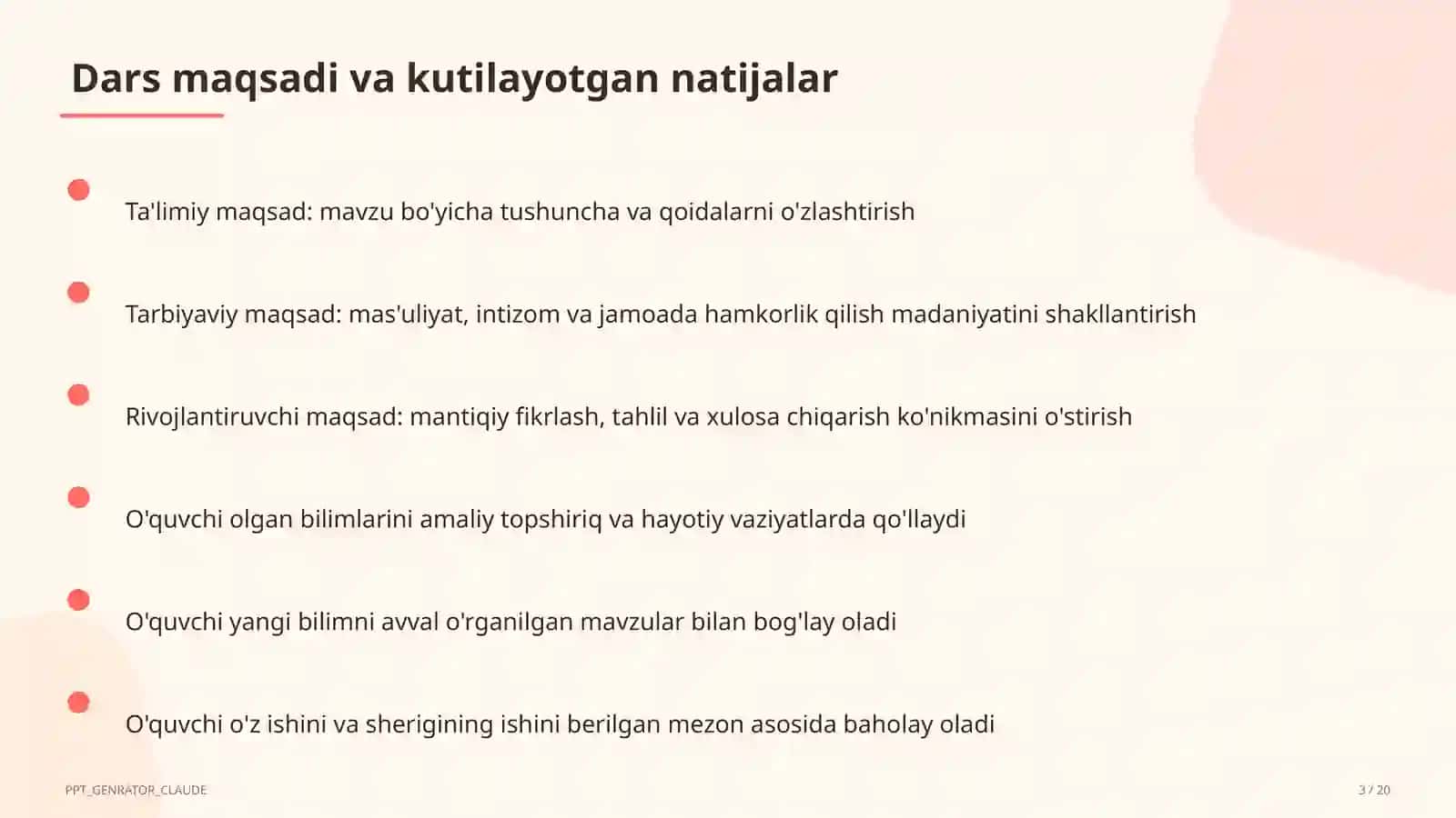 Comparative and superlative adjectives (6-sinf) 3