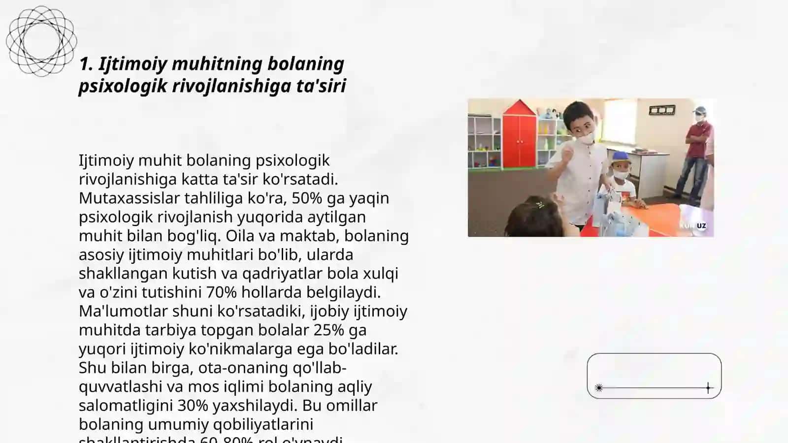 Bolaning jismoniy va aqliy rivojlanishiga ijtimoiy muhitning tasiri 3