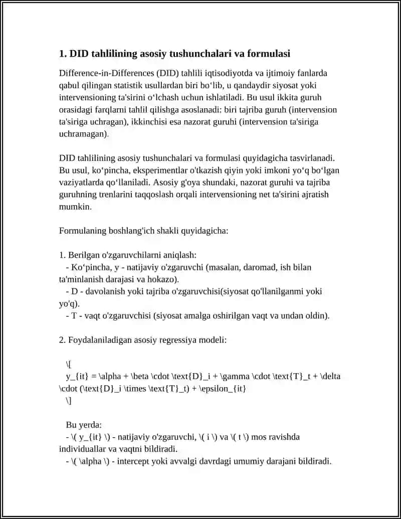 DIFFERENCE-IN-DIFFERENCES (DID)TAHLILI 3