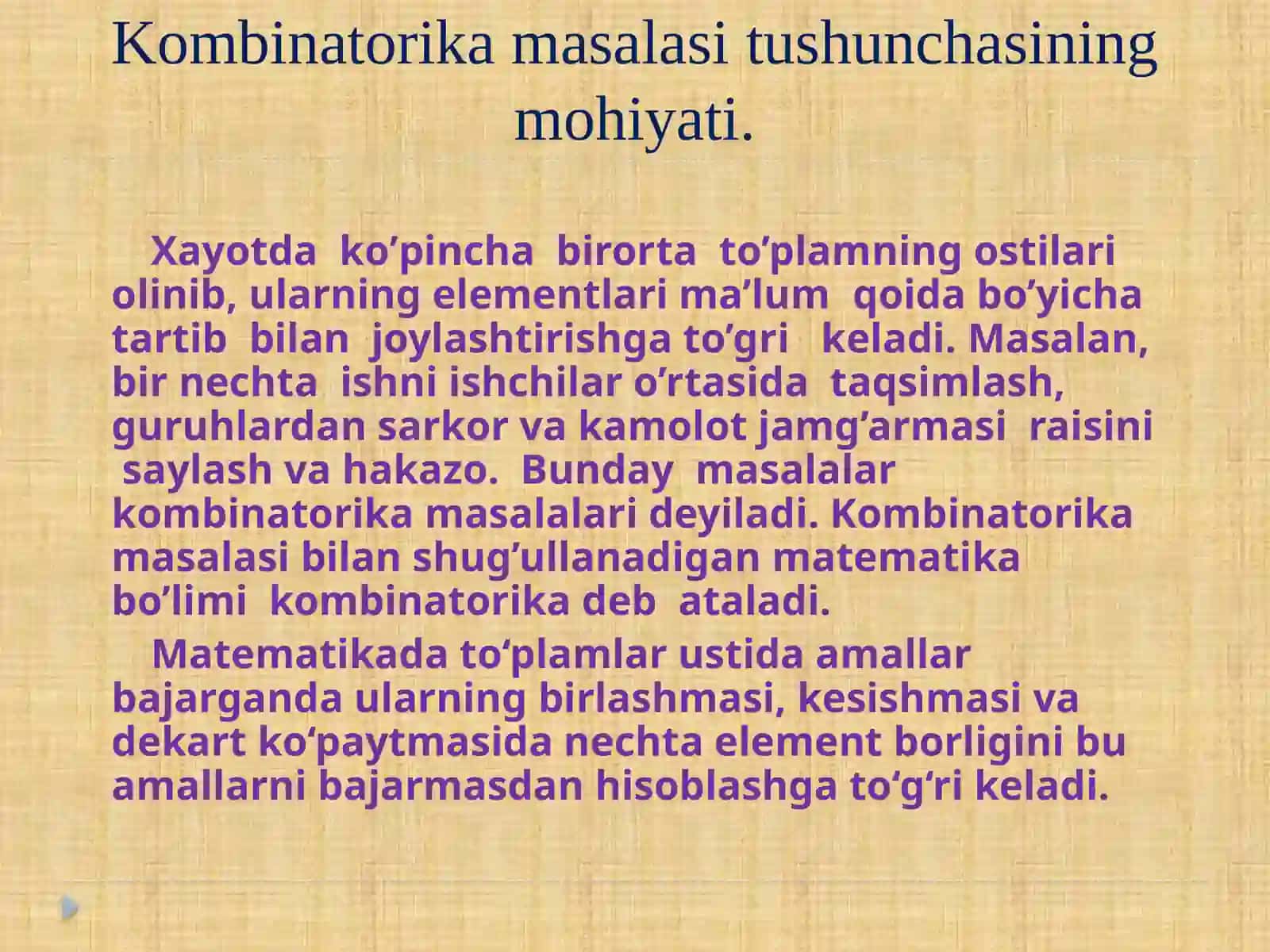 Kombinatorika masalasi 3