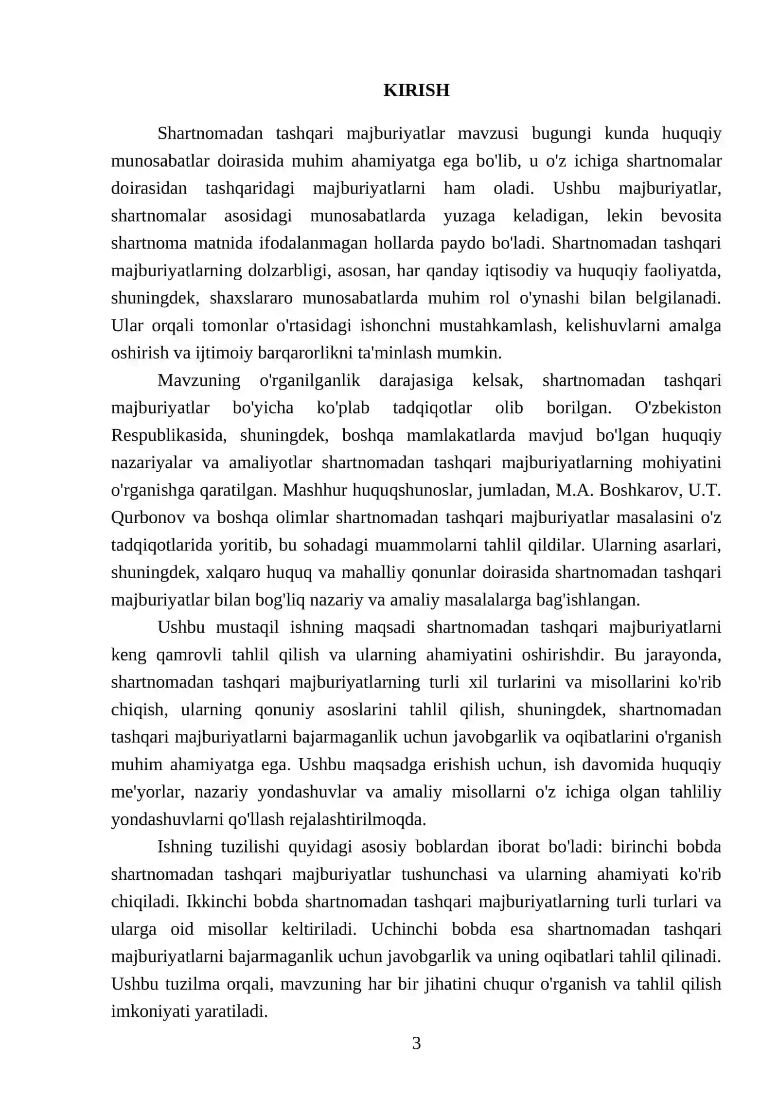 Shartnomadan tashqari majburiyatlar 3