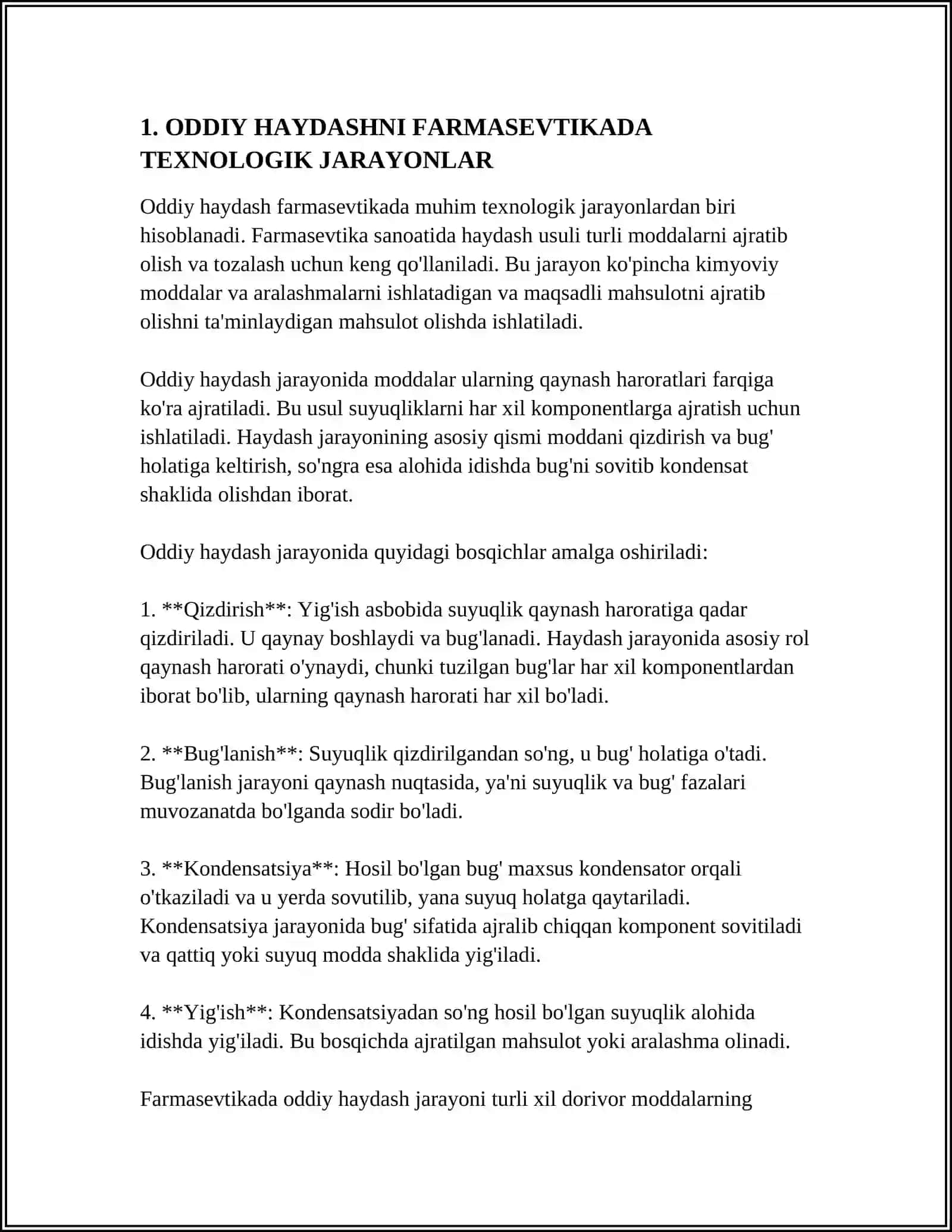 ODDIY HAYDASHNI FARMASEVTIKA SANOATIDA QÒLLANILISHI 3