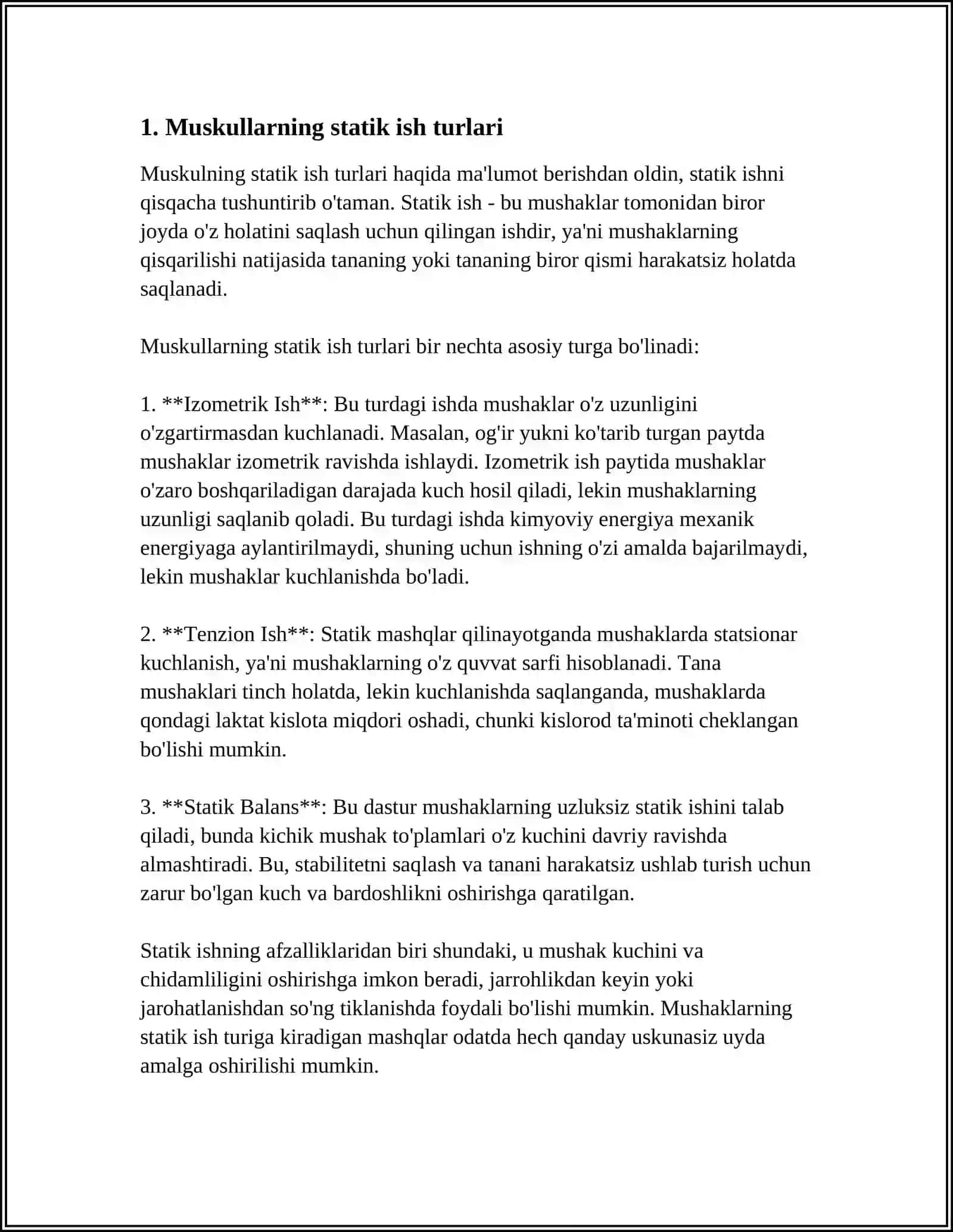 Muskullarining Statik va Dinamik Xolatlarda Bajaradigan Ish Turlari 3