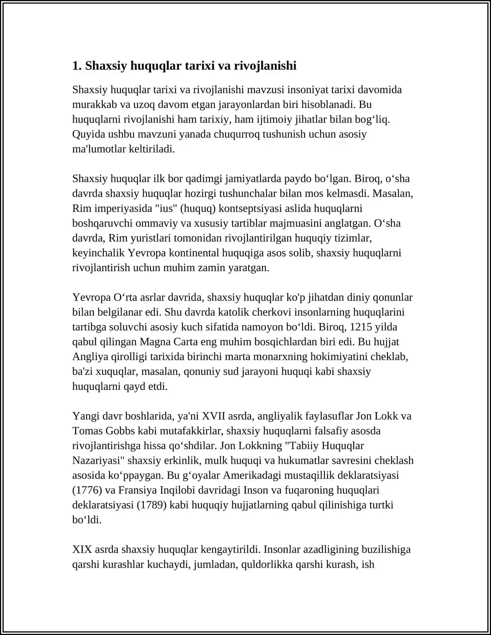 SHAXSIY HUQUQ VA ERKINLIKLAR 3