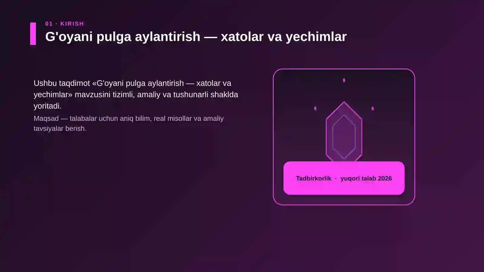 G'oyani pulga aylantirish — xatolar va yechimlar 3