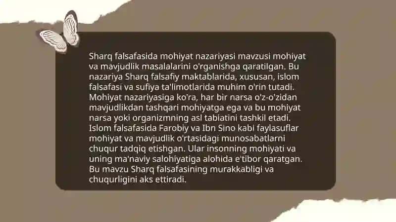 Sharq falsafasida mohiyat nazariyasi 3