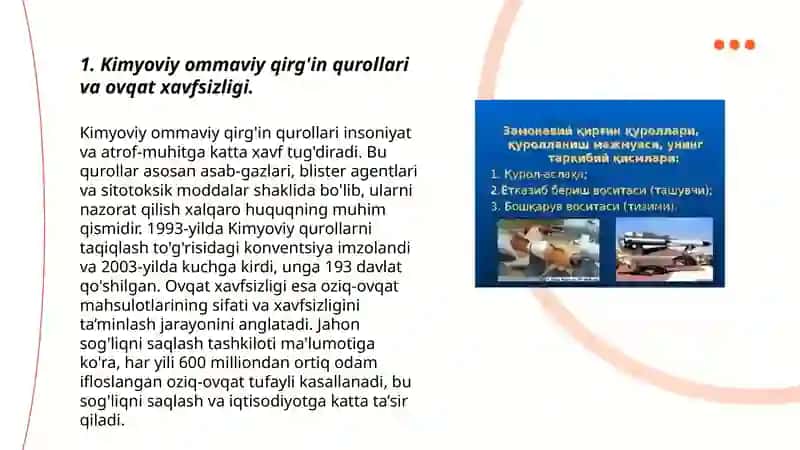 Kimyoviy ommaviy qirg'in qurollari va ovqat xavfsizligi 3