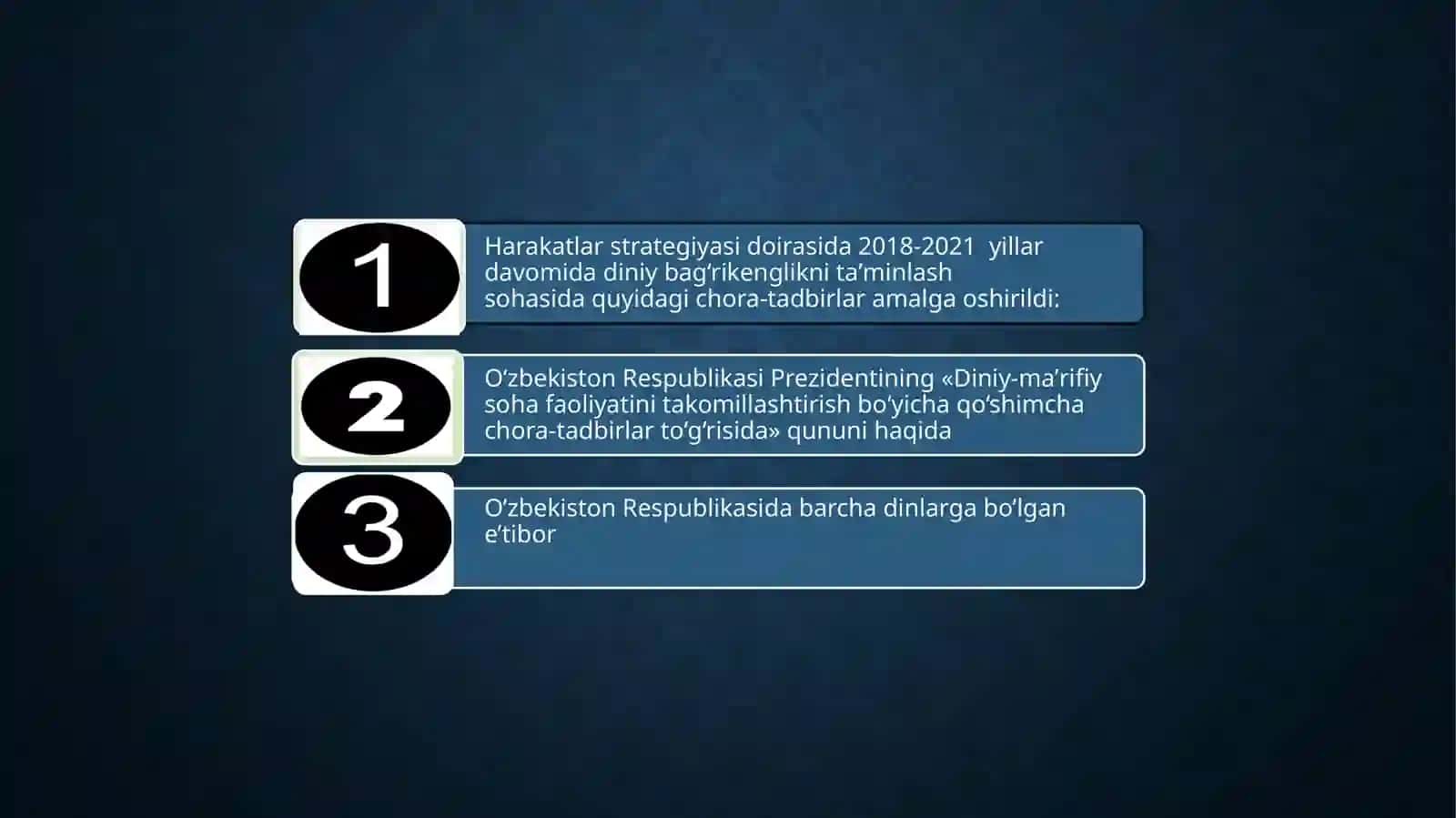 Diniy bag‘rikenglik sohasida olib borgan Oqilona siyosati 3