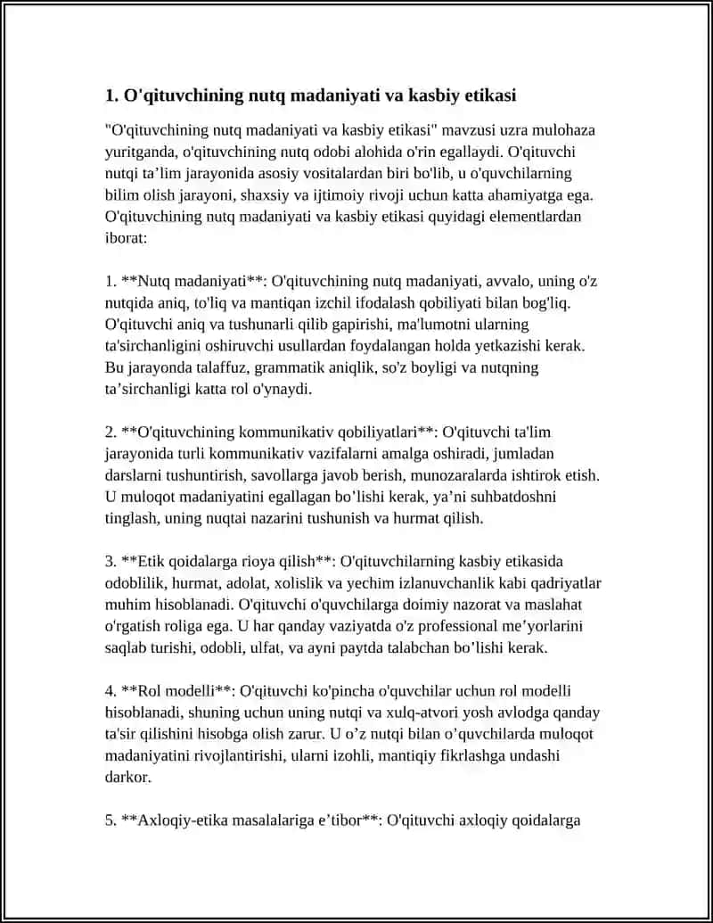 O'QITUVCHINING NUTQ ODOBI 3