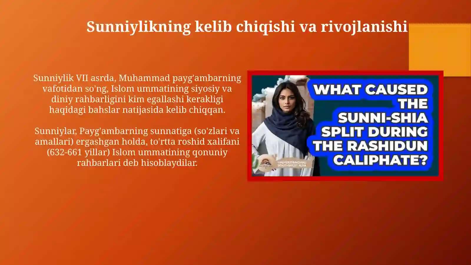 Islomdinidaasosiyyoʻnalishlarsunʼiylikshialikxorijiylik 3
