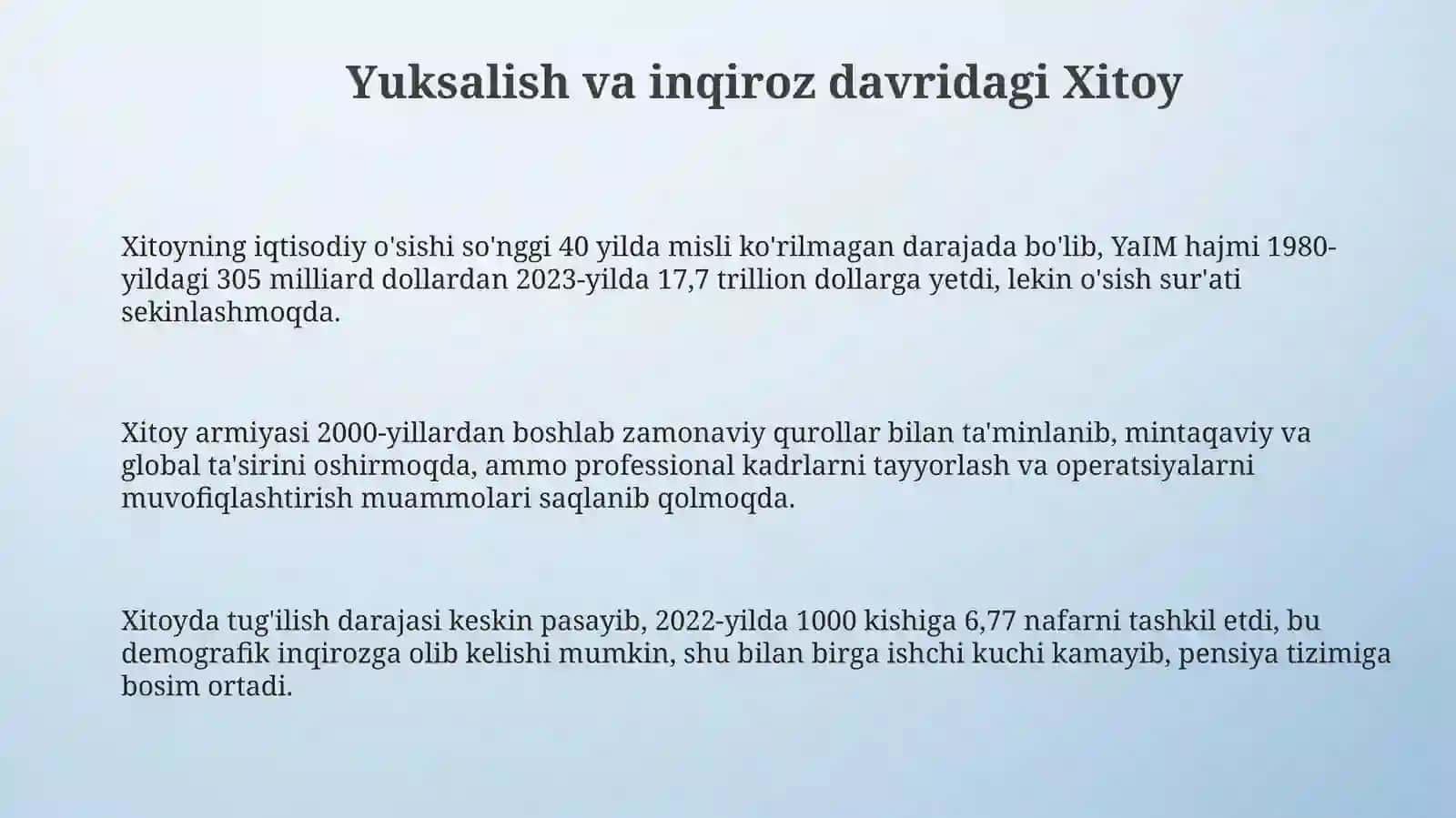 Xitoy: Yuksalish va inqiroz davrida 3
