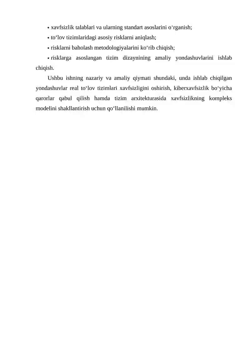 To‘lov tizimi uchun xavfsizlik talablari va risklarga asoslangan dizayn 3