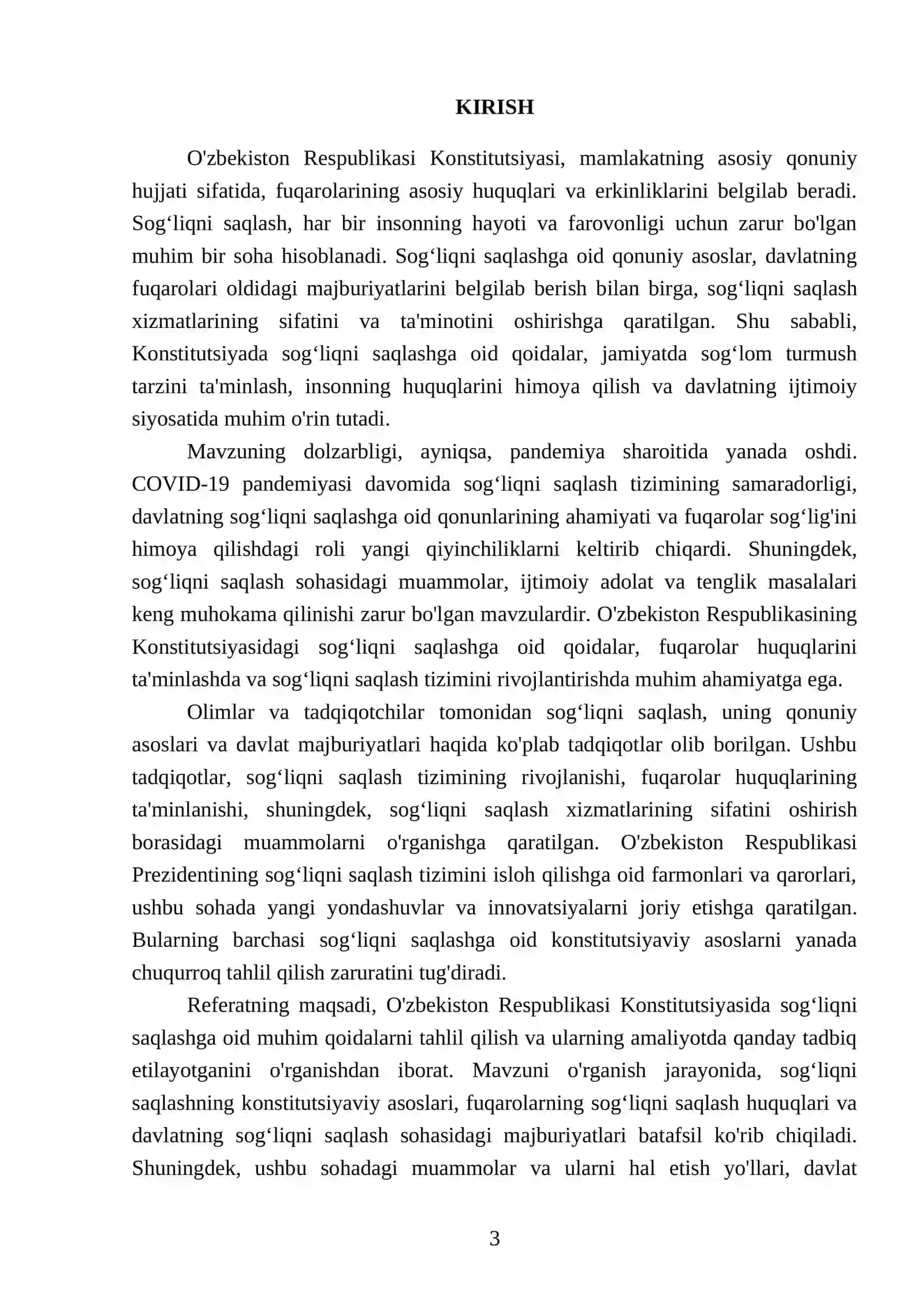 Konstitutsiyada sogʻliqni saqlashga oid muhim qoidalar 3