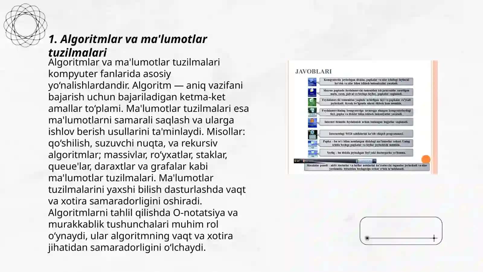 Algoritmlar va ma'lumotlar tuzilmalari 3