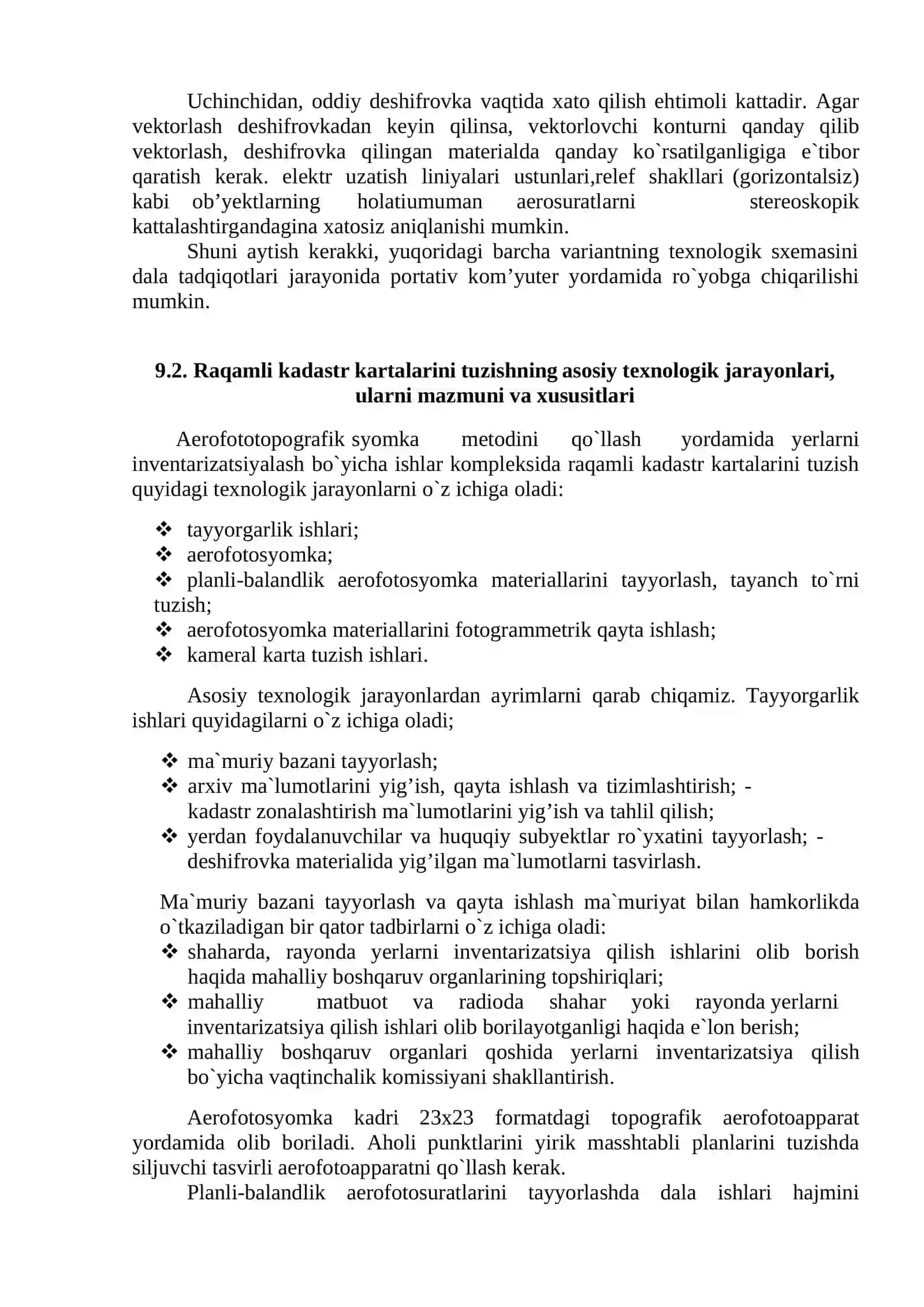 RAQAMLI KADASTR KARTALARINI TUZISHNING ASOSIY TEXNOLOGIK JARAYONLARI 3