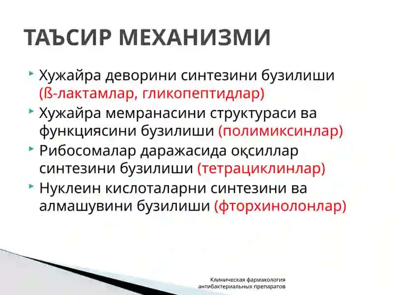 Антибактериал дори воситалари 3