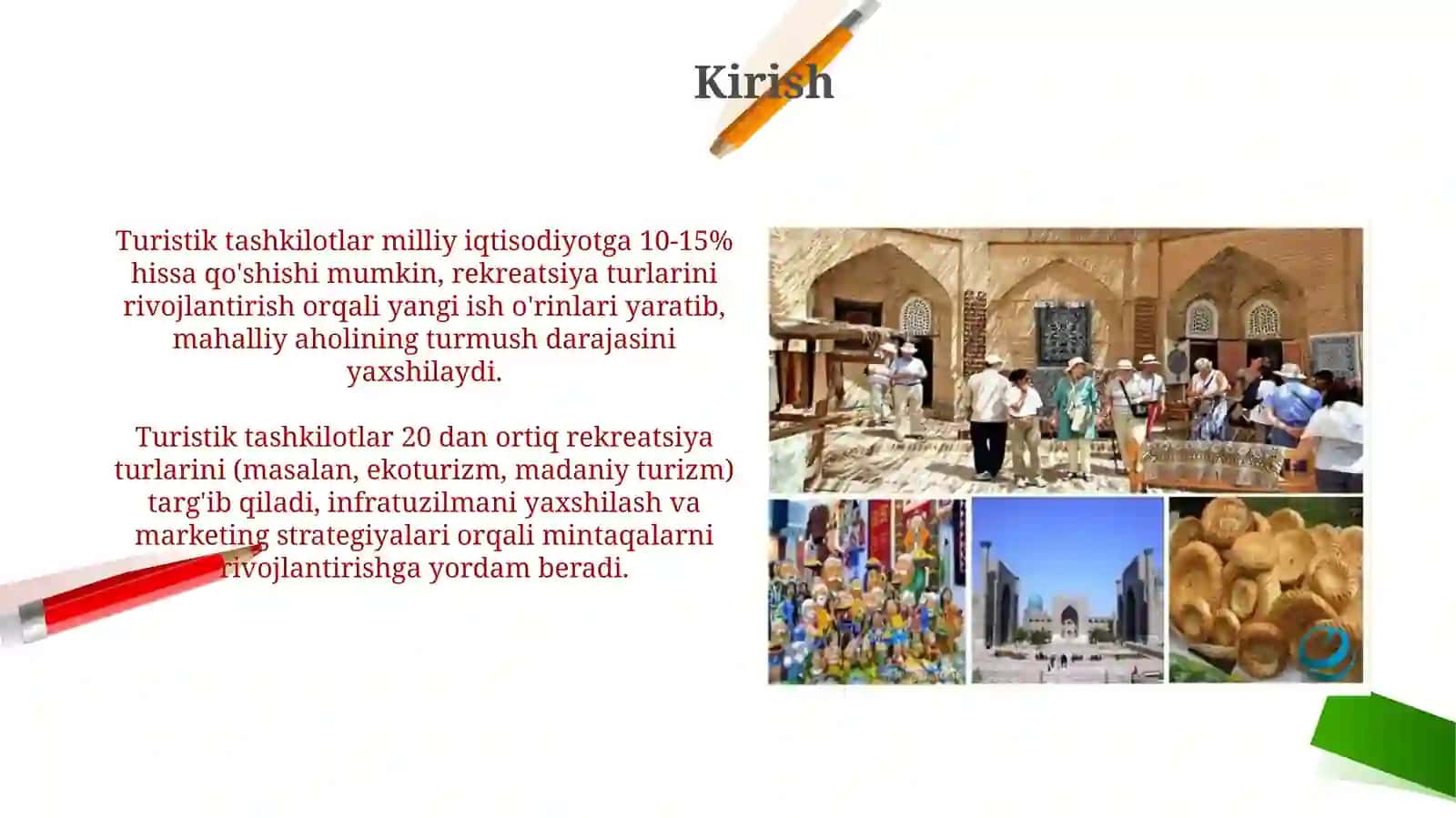 Turistik tashkilotlarning rekreatsiya rivojidagi roli 3