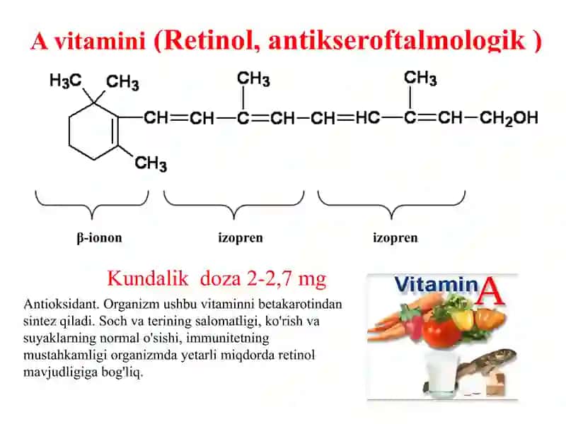 Yog’da eruvchan vitaminlar 3