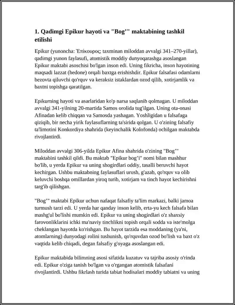 QADIMGI EPIKURCHILARNING FALSAFIY G'OYALARI 3