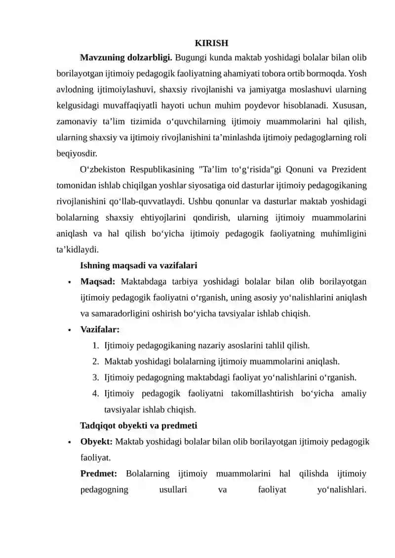 MAKTABDAGI TARBIYA YOSHIDAGI BOLALAR BILAN OLIB BORILAYOTGAN IJTIMIY PEDAGOGIK FAOLIYAT 3
