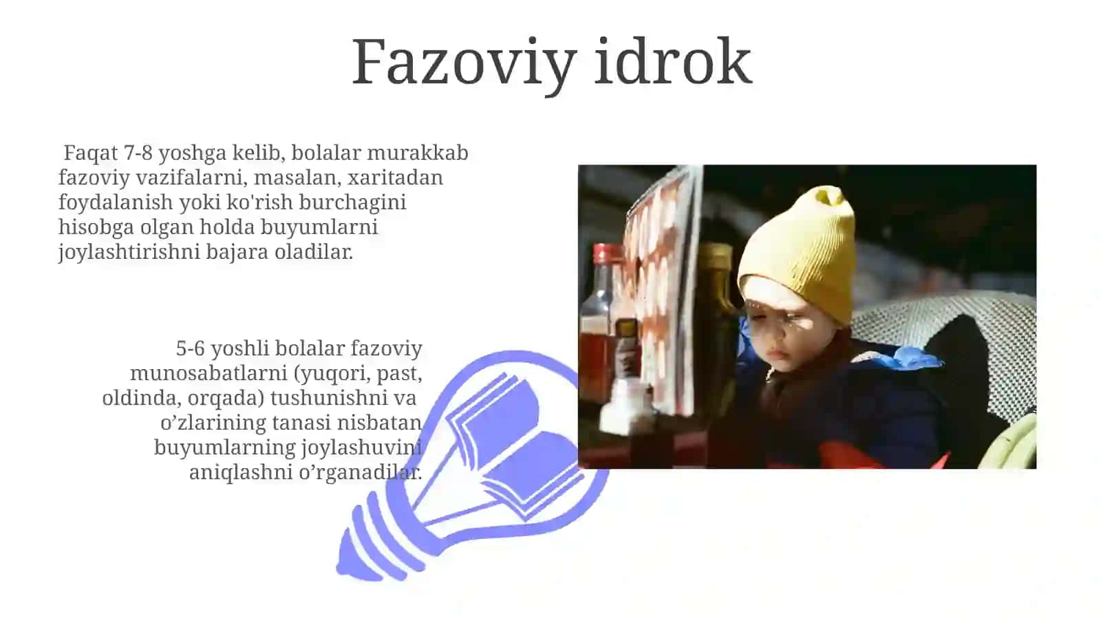 Ilk bolalik davridan idrok qilish 3