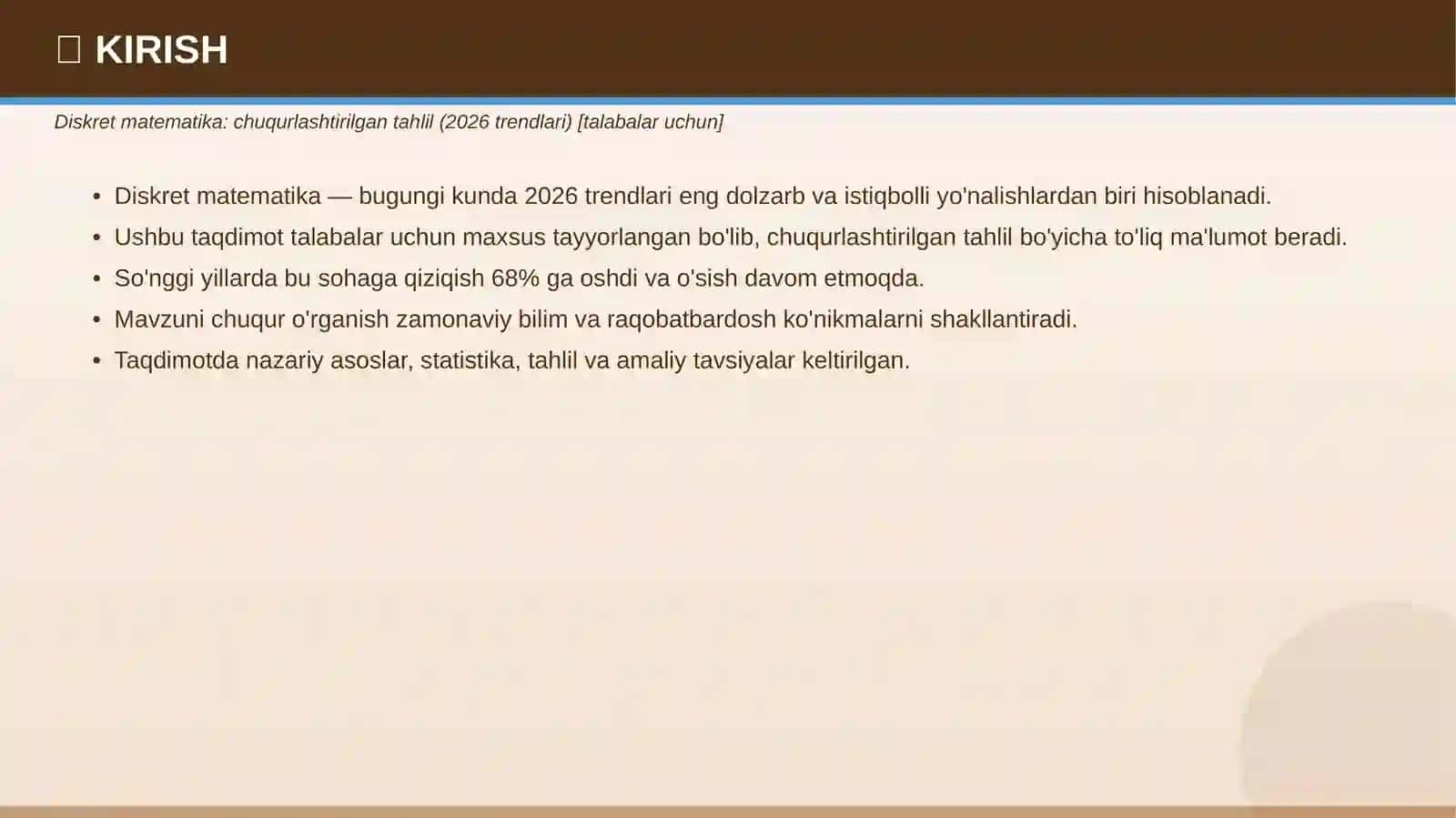 Diskret matematika: chuqurlashtirilgan tahlil (2026 trendlari) [talabalar uchun] 3