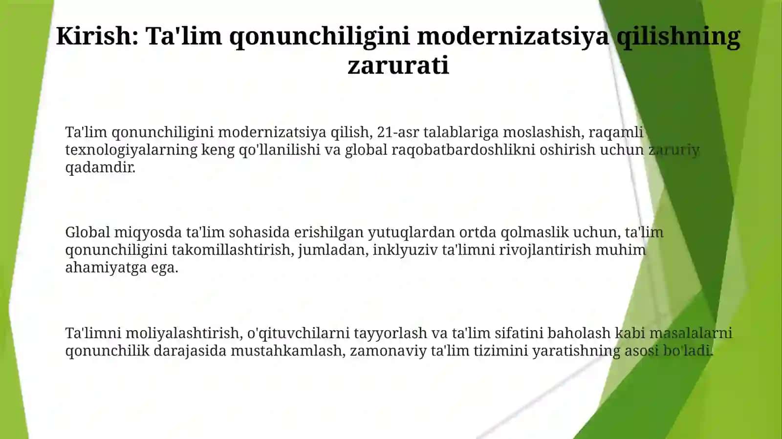 Taʼlim qonunchiligi modernizatsiyasi. Dunyodagi taʼlim rivojining qiyosiy tahlili 3