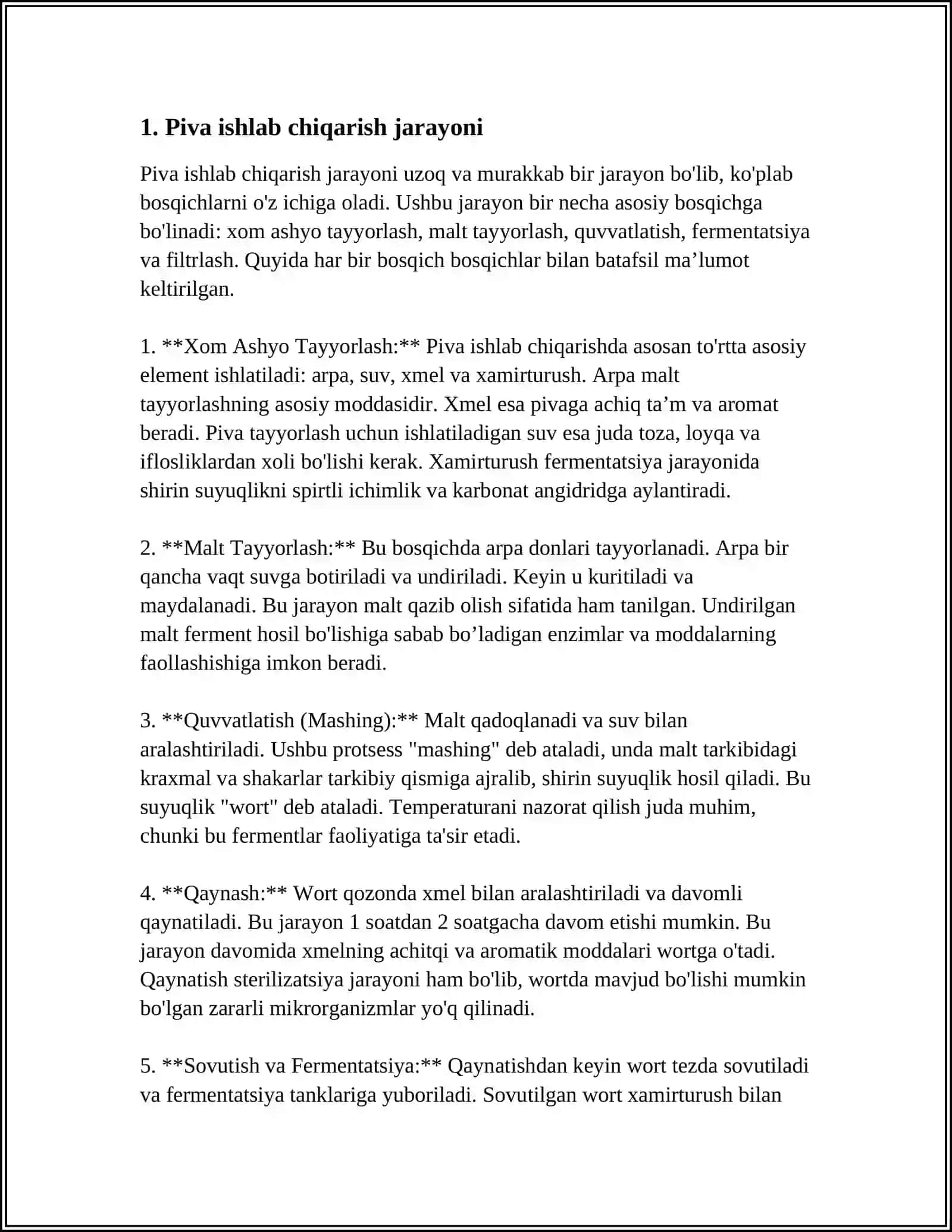 PIVA ISHLAB CHIQARISH TEXNOLOGIK TIZIMI 3